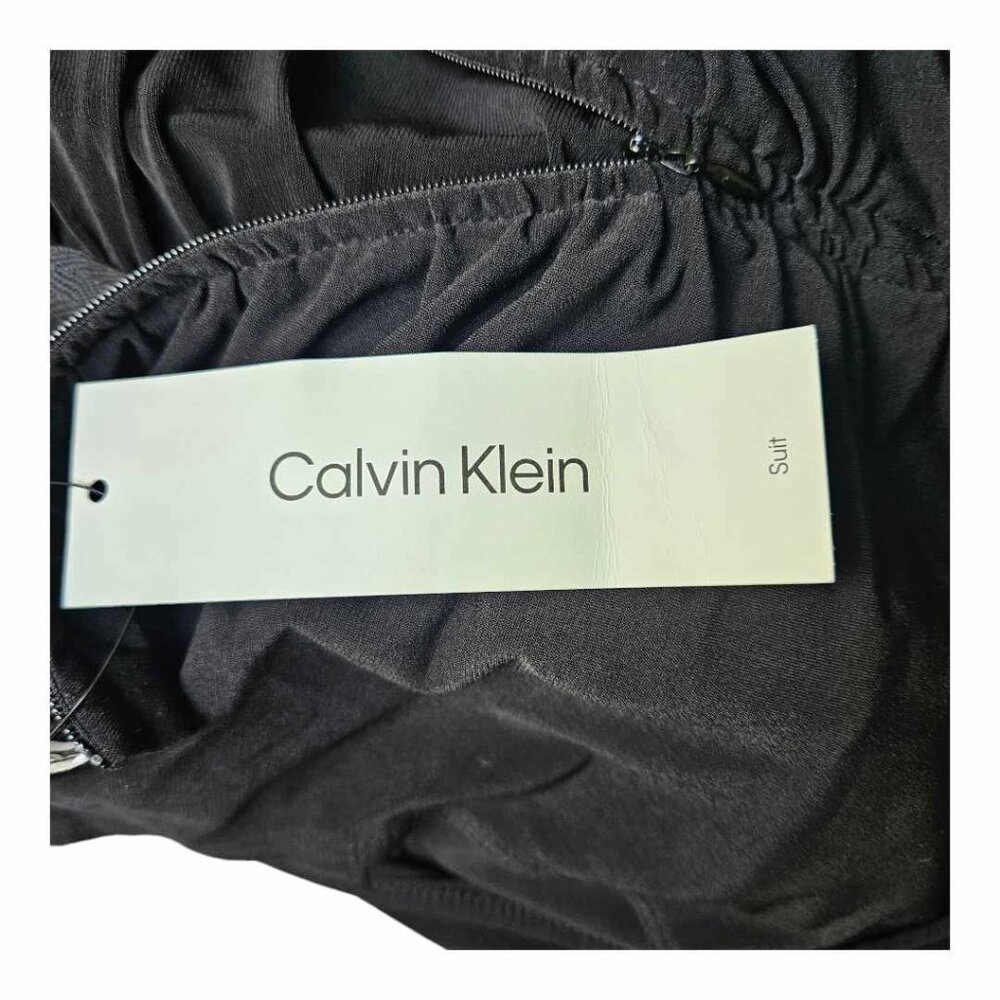 NWT Women’s Calvin Klein Ruched Black Sleeveless Blouse Size L - Picture 6 of 7